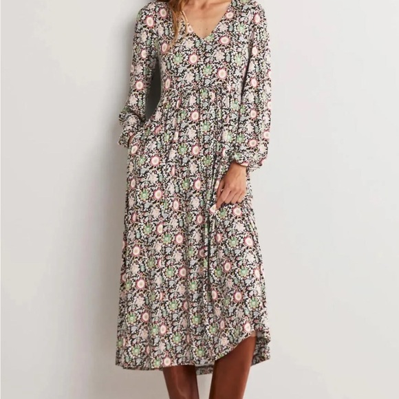 Boden Floral Long Sleeve Dress - Multicolor - Picture 4 of 6